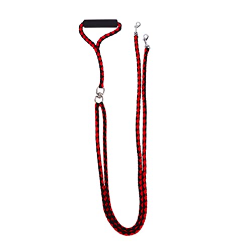 YARNOW Haustier Hund Gewebt Kragen Doppel Hand Braid Outdoor Leine Für Hund Schwarz Rot 145x15x3cm von YARNOW