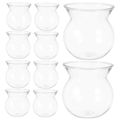 YARNOW 10St Mini-Vase aus Kunststoff Dekorative Tischvase Vielseitig einsetzbare Vase Schlichte Blumendeko Blumenvase aus Kunststoff Blumenvase für Mittelstücke das Haustier Transparent von YARNOW