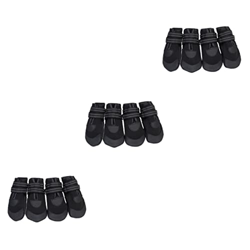 YARNOW 12 STK Hunde Haustiere Stiefel warme Haustierstiefel wasserdichte hundestiefel Schwarze Stiefel hundeschuhe Winterschuhe für Hunde Dog Shoes Wanderschuhe für Haustiere Black von YARNOW