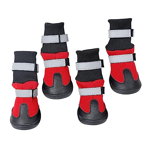 YARNOW 12 STK Schneestiefel für Haustiere Haustierschuhe Hundeschuhe für den Winter pfotenschutz für Hunde Schuhe für Hunde warme Winterschuhe für Haustiere Schneeschuhe für Haustiere rot von YARNOW