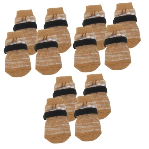 YARNOW 12 STK Hundesocken hundeschuhe hundezubehör Wintersocken für Hunde Haustiersocken Hunde Socken Tragbare Hundepfotenschützer Abriebfeste Baumwollsocken Pfotenschutz Baumwolle von YARNOW