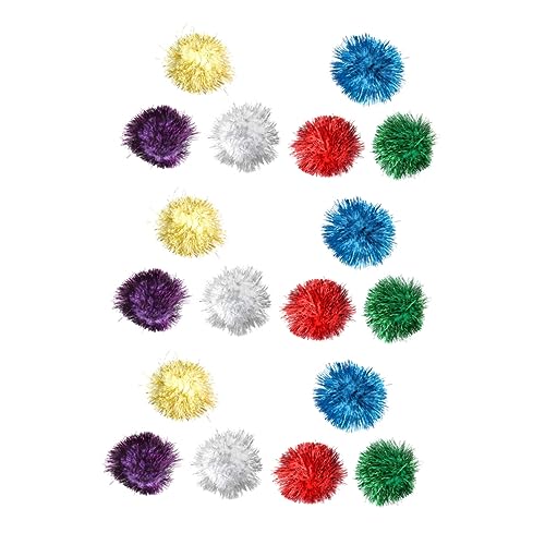 YARNOW 5 cm Farbzufällige Katzen-pom-bälle 18er-Pack Katzenspielzeug Kätzchenbälle Spielzeugbälle Katzenspielzeugbälle Heimtierbedarf von YARNOW