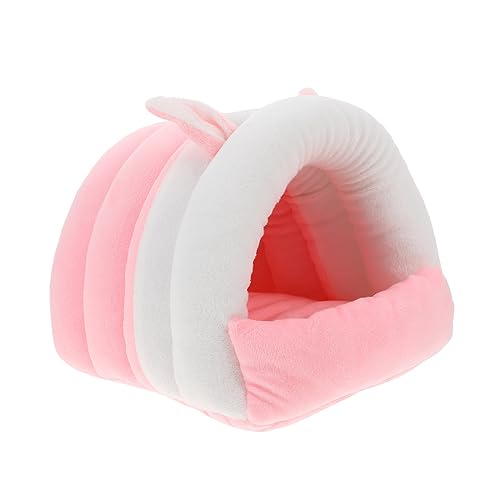 YARNOW 1Stk Hamsternest hamsterbett kuschelhöhle Haustiernest Haustierhaus petbett Schweine Kaninchenstall coop Lebewesen Wurf Schlafsack Haustier warmes Hamsterhaus Baumwolle Rosa von YARNOW