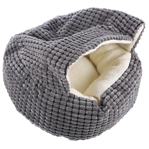 YARNOW 1Stk Haustierbett pet Bed petbett hundematten hundbetten Haustiermatte luxuriöses hundebett selbstwärmendes hundebett Katzennestbett Winterkatzenbett Hundeschlafnest Maiswolle Grey von YARNOW