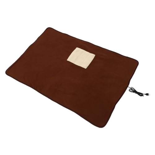 YARNOW 1Stk Heizdecke für Haustiere Wärmer Hundebett individuelle Hundedecken pet Heating pad Heizkissen für Haustiere Anti-Biss-Heizmatte Haustier warme Bodenmatte 100% Polyester Brown von YARNOW