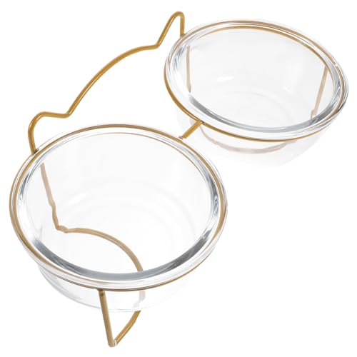 YARNOW 1Stk Katzennapf aus Glas tilty Bowl pet Supplies glasschüssel katzenfutterstationen glasschale Dog Bowls Hundenapf Haustiernapf Futternapf für Haustiere pet hohe schüssel Eisen von YARNOW