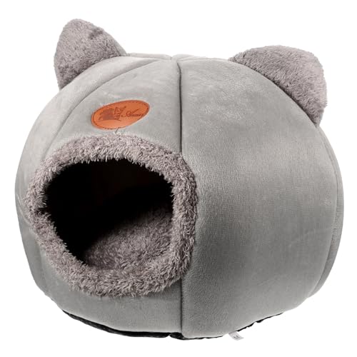 YARNOW 1Stk Katzennest pet Bed cat House Katzen Bett für Bett catsbests katzenbett für Bett katzenbetten Haustierbett Flauschiges katzenbett Katzenschlafbett Katzenhütte PP Baumwolle Grey von YARNOW