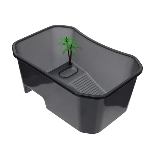 YARNOW 1Stk Mini-Schildkrötenbecken Schildkrötenterrarium Schildkrötenplattform Schildkrötenpier Zubehör für Aquarien Schildkröten-Boxen Reptilfall Fall für Schildkröten Plastik Black von YARNOW