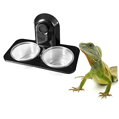 YARNOW 1Stk Reptilien-Futternapf für Haustiere wasserschüssel Reptilien zubehör Futterspender für Reptilien Gecko-Feeder schleichtiere Reptilienschale Glasschale für Tiernahrung Black von YARNOW