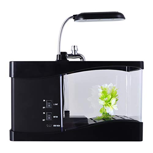 YARNOW 1stk Desktop-Aquarium-stifthalter-Uhr Fisch Led Schwimmbad Schüssel Vakuum Für Desktop Schmücken Stiftbehälter Acrylverzierung Wecker Zu Hause Abs Black von YARNOW