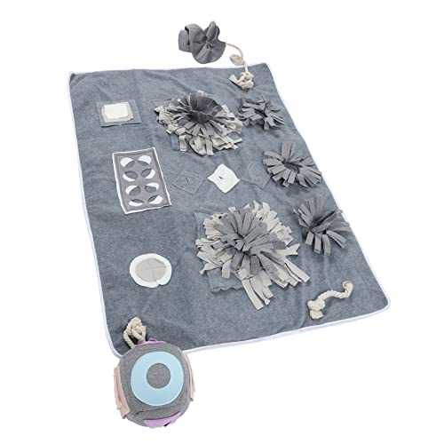 YARNOW 1stk Pet Sniffing Pad Schnupfschale Hund Nase Arbeitsmatte Hundebedarf Hunde-Puzzle-Matte Beißspielzeug Für Welpen Schnüffelschale Für Haustiere Hundefuttermatte Polarfleece Grey von YARNOW