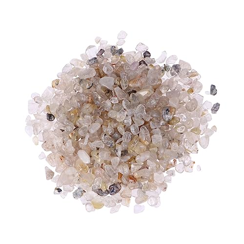 YARNOW 2 Packungen Getrommelter Quarz Zerkleinerte Edelsteine Meditationskristalle Quarzsteine Chakra-Kristalle Quartz Kristall Heilende Edelsteine Felsen Kies Für Buddha Weißer Kristall von YARNOW