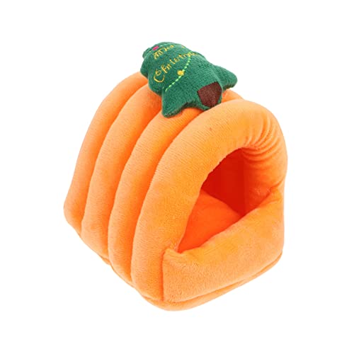 YARNOW 2 STK Haustiernest orangefarbenes Haustierbetthaus Hamster Winterbett Warmer Hamster orange Hamster warmes Bett Schlafnest für Haustiere Sanft Hamsterhaus Chinchilla-Nest Baumwolle von YARNOW