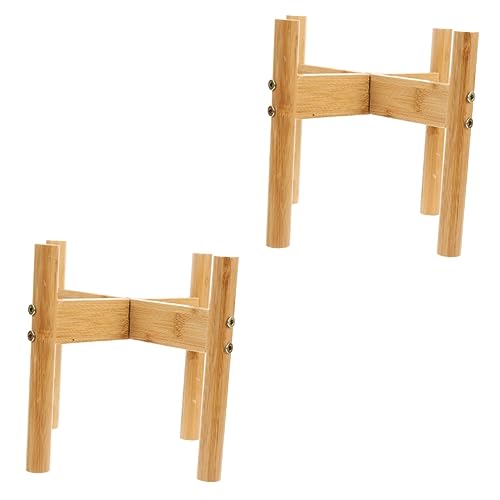 YARNOW 2 Sätze Halter für Hundenapf Dog Bowl Stand Hunde Futterstation Schüsselständer aus Holz Blumentopfständer Behälterhalter für Katzenfutter Multifunktions-Katzennapfständer drinnen von YARNOW