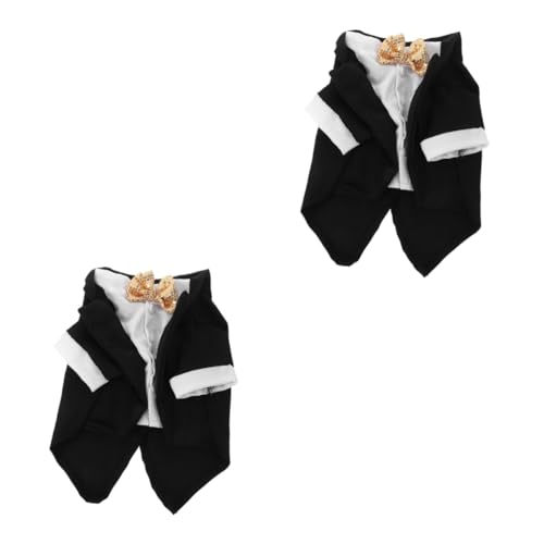 YARNOW 2 Sätze Hunde-Smoking hundejacke Hunde Jacke Hunde Festliche Kleidung Hunde Shirt Outfit formelles Kleid für die Hochzeit Welpenkostüm formelle Kleidung für welpen Polyester von YARNOW