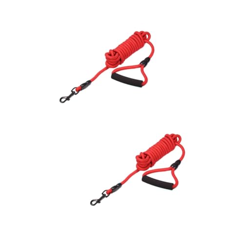 YARNOW 2 Stück 10 Trainingsleine aus Nylon Trainingsleine für Hunde Robuste Hundeleine Hundekette Leine Keine Hundeleine messgerät gaussmeter Haustierleine der Hund Leinen Kettenblatt rot von YARNOW