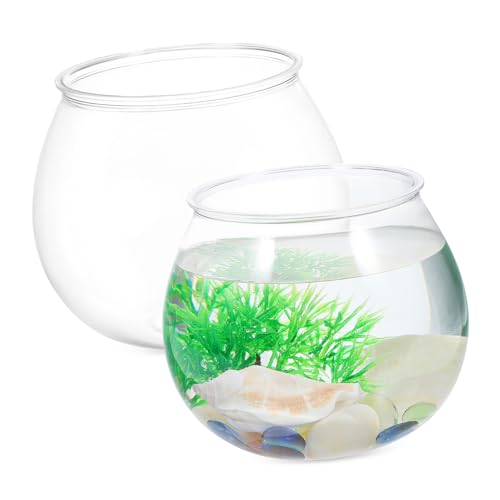 YARNOW 2 Stück Landschaft Kleines Aquarium Anlage Hydrokultur-pflanzenvase Schüssel-Terrarium Runden Luft Schalenvasen Für Tafelaufsätze Fisch Tank Schüsseln Vermehrung Netz Deko Plastik von YARNOW