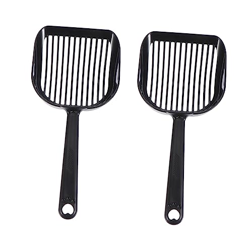 YARNOW 2 Stück Schaufel für Katzenstreu Katzenstreusieb Schaufel Haustier Katzenstreu Scoop cat Litter Shovel katzenstreu schippe Katzenstreuschaufel Schaufel für Katzenkot Plastik Black von YARNOW