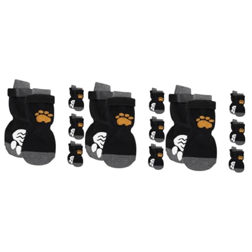 YARNOW 24 STK Haustier Hund Socken Atmungsaktiver Pfotenschutz Kompakte Hundesocken Waschbarer Pfotenschutz Gestrickter Hundepfotenschutz Baumwollsocken Baumwolle Hundebedarf Austauschbar von YARNOW