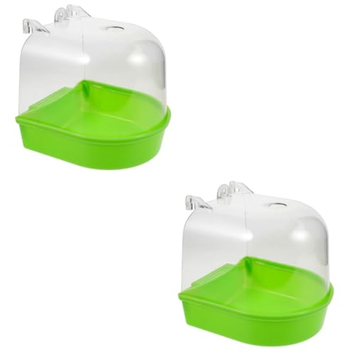 YARNOW 2Er-Box Badebox Vogel badewanne Vogelbad Vogelduschenbecken Papageien-Wasserbadewanne Vogeltränkeschale Spielzeug Badewannen Sittichbad für Käfig Haustier-Vogel-Badewanne Plastik von YARNOW