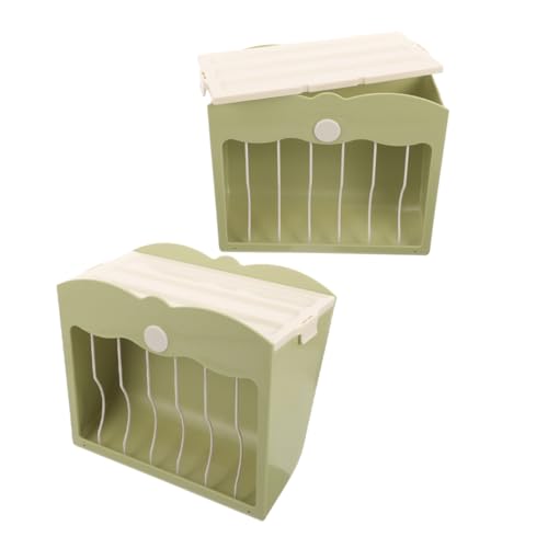 YARNOW 2St Futterstelle für Kaninchen Kaninchenkäfig Liner Hase Mülleimer Träger Käfige Kaninchenfutterautomat Kaninchengrasständer Halter aus Kunststoff Chinchilla-Gestelle Plastik Green von YARNOW