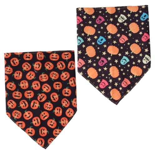 YARNOW 2St Halloween-Dreiecksschal Dog Bandana Halstuch für Hunde tragbares Bandana für Haustiere Hundewindeln-Outfits weiblich Dekor Halloween-Hundebandana zartes Katzenbandana Polyester von YARNOW