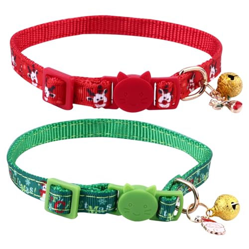 YARNOW 2St Haustier Katzenhalsband abbrechbares Katzenhalsband Weihnachtskatzenhalsband Katzen katzenhalsbänder weihnachtsdeko Glockenkragen Weihnachten Haustierhalsband Tuch von YARNOW