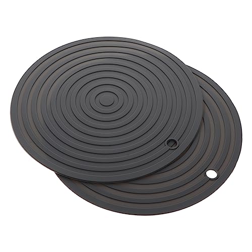 YARNOW 2St Haustier-Silikon-Tischset runde Tischsets Hundefuttermatte Tischsets für Fressnapfmatte für Katzen Katzenfutter Schüsselmatte Schalenauflage aus Silikon Pod-Pad Kieselgel Grey von YARNOW