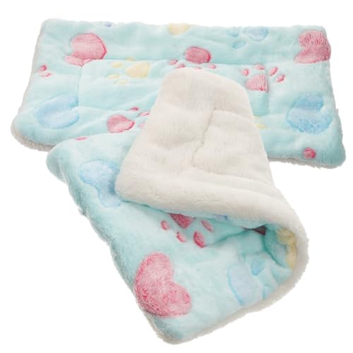 YARNOW 2St Haustiermatte Giraffe Plüschstirnband Bettenhaus für Meerschweinchen Heu Käfig stickig Animal Polster tierkissen Eichhörnchen-Schlafunterlage Winter Hamster pad Baumwolle Blue von YARNOW