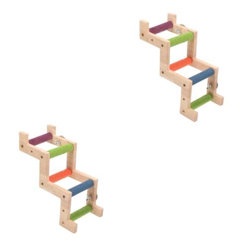 YARNOW 2St Kletterleiter für Papageien nager Spielzeug Bird Toys Sittich Leiter Sittich Holzleiterbrücke Vogelkäfig Vogelspielzeug Zubehör für Papageienkäfige Vogel-Hängeleiter der Vogel von YARNOW