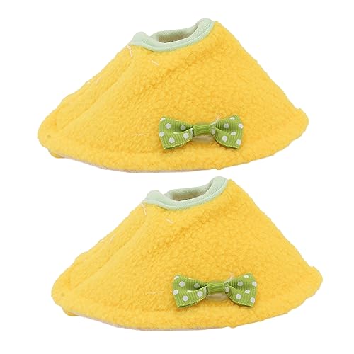 YARNOW 2St Vogelbeißhalsband Vogel-Nackenschutz Haustier elisabethanischer Papageienmantel für Haustiere Pflege des Halses Papageienkragen Anti-Picking-Halsband Polarfleece Yellow von YARNOW