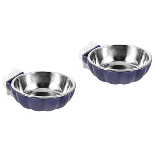 YARNOW 2St hängende Haustierschüssel Katzenfutter Wassernapf für kleine Hunde pet Feeder pet Supplies blueriiot Katzennapf Zwinger Hundenapf hängender hundefutterautomat Rostfreier Stahl von YARNOW