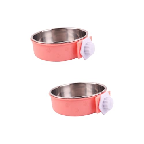 YARNOW 2st Haustier Futter Käfig Hängende Schüssel Hängendes Essen Futternäpfe Für Haustiere Fressnäpfe Für Papageien Hängende Haustierschüssel Abnehmbar Hundekäfig Polypropylenharz Rosa von YARNOW