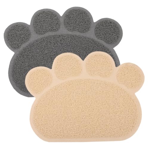 YARNOW 2st Katzenstreu Matte Kätzchenstreumatte Matten Für Haustierfutter Katzenfuttermatte Katzennapf Tischset Katzentoilette wasserdichte Katzenstreumatte Futtermatten Für Katzen PVC von YARNOW