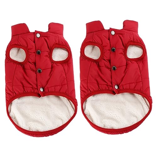 YARNOW 2st Kleine Hundekleidung Für Den Winter Baumwollkleidung Kleidung Kleidung Comdum Der Hund Hundebekleidung Winter Wattiert Winterkleidung Für Welpen Rot Herbst Und Winter Jacke von YARNOW