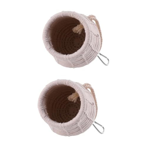 YARNOW 2st Papageiennest Aus Baumwollseil Hamster Hängekäfig Vogelnest Kuschelhütte Schlafbett Für Hamster Haustiervögel Nisten Hamster Hängendes Nest Baumwollnest Für Haustiere Beige von YARNOW