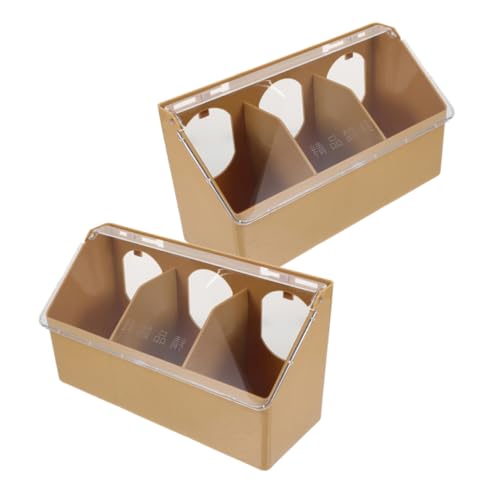 YARNOW 2st Tauben-hängebox Vogelhäuschen Für Käfig Wasserspender Für Vögel Kleiner Futternapf Für Tiere Hängender Futterbecher Zubehör Für Sittichkäfige Lebensmittelhalter Plastik Brown von YARNOW