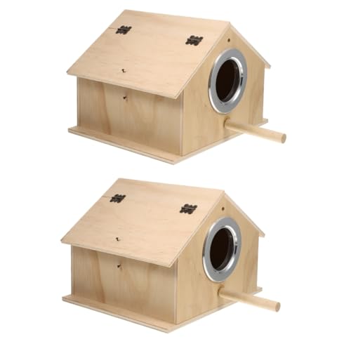 YARNOW 2st Vogelnest Vogelhäuser Aus Holz Vogelspielzeug Für Sittiche Kleiner Vogelkäfig Nistkästen Vogel Nistkäfig Haustier-Vogel-kit Holziges Spielzeug Hölzern Die Vögel Füttern Papagei von YARNOW