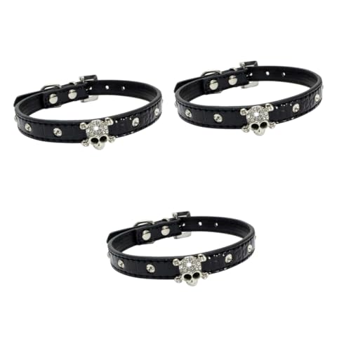 YARNOW 3 STK Halloween-schädel-haustierhalsband Halloween-katzenhalsbänder Jungenbekleidung Gehendes Haustier Im Freien Strass Hundehalsbänder Welpen Hündchen Pu Hundeleine von YARNOW