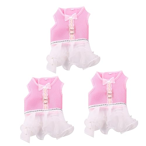 YARNOW 3 STK Hund warmes Tuch Tutu-Kleid für Hunde Hauskatze Kleid kleine hundekleider Haustiermantel Welpe Tutu-Rock Spitzenkleid für Hunde Haustierkleidung Heimtierbedarf Rosa von YARNOW