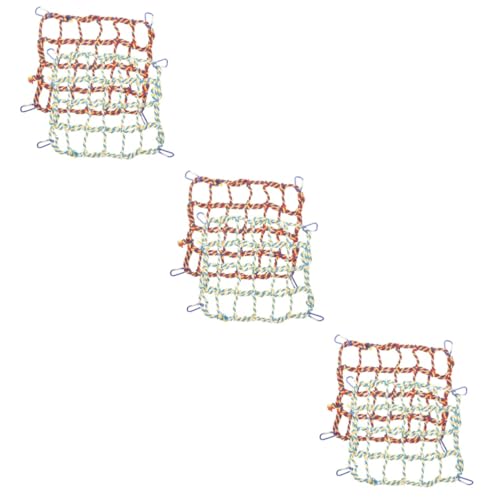 YARNOW 3 Sätze Hängemattennetz Sittich Rattenkäfig Zubehör Klettern Vogelspielzeug Hamster hängematte Spielzeuge Vogelkäfig Papageien Spielzeug Papageien-Hängenetz der Vogel Seilnetz von YARNOW