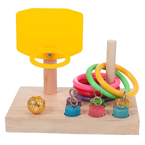 YARNOW 3 Sätze Vogel Spielzeug Papageien-trainingsspielzeug Papageien-intelligenzspielzeug Spielzeug Zur Vogelsuche Vogelzubehör Puzzle-Ring Stapelspielzeug Rattan Hölzern Xuanfeng Kauen von YARNOW