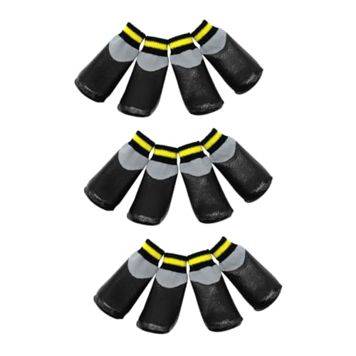 YARNOW 3 Sets Hundeschuhe Regenstiefel Socken Schneestiefel - Gummi Größe 3 Schwarz Set von YARNOW