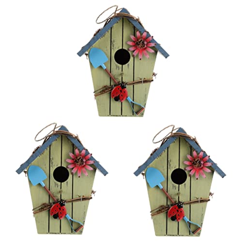 YARNOW 3st Vogelhaus Aus Holz Vogelnest Hängender Vogel Spatzenhaus Kolibri Aus Holz Balkon Vogel Rustikales Vogelhaus Kolibrihaus Aus Holz Vogelhaus Gartendeko Bluebird- Taube Wild von YARNOW