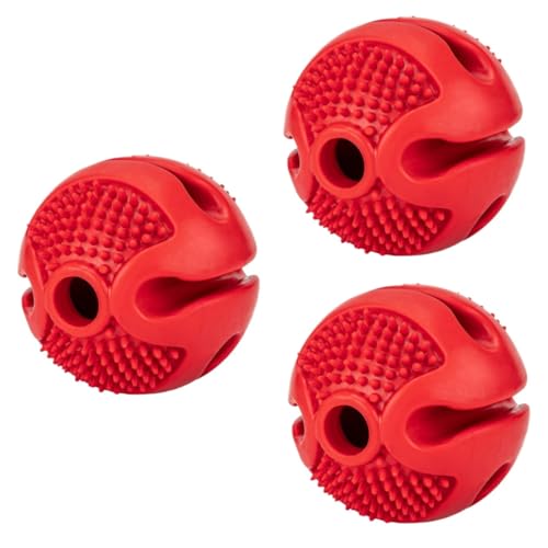 YARNOW 3 Stück Pet Leaking Ball Pet Snuffle Ball Spielzeug Pet Sniff Ball Pet Slow Feeder Treat Ball Hundefutter Hundezahnreinigung Futtersuchball Für Hunde Tricky Treat Ball Red Rubber von YARNOW