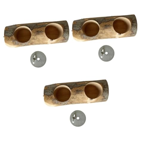 YARNOW 3Pcs Futterstelle für Papageien Spielzeugbehälter Huhn Sittich-Futter kein vogelkäfigfutter vogelfutterspender vogelfutterhäuschen Vogelfütterer Futternapf für Vögel Massivholz von YARNOW