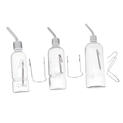 YARNOW Automatischer Wasserspender Für Hamster 3-TLG. Silbernes Wasserflaschen-Set Wasserflasche Für Haustiere Wasserflasche Für Die Pflege des Haustiers von YARNOW