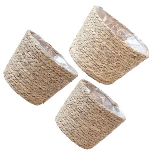 YARNOW 3St Blumentopfkorb aus Stroh wundermuschel blumenbank kühlkorb einkaufskorb waschkorb pflanzer trocknet Futterspender Luft Tür zimmerpflanzen Mehrzweckkorb Blumenkorb aus Gras PVC YARNOW 3St Blumentopfkorb aus Stroh wundermuschel blumenbank kühlkorb einkaufskorb waschkorb pflanzer trocknet Futterspender Luft Tür zimmerpflanzen Mehrzweckkorb Blumenkorb aus Gras PVC von YARNOW