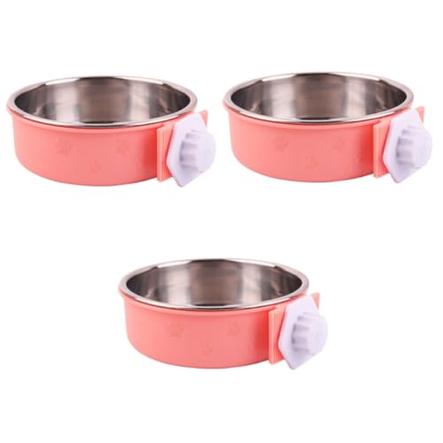 YARNOW 3St Haustier Futter Käfig hängende Schüssel Hundenapf aus Edelstahl Wassernapf für Kaninchen pet Supplies haustierbedarf Katzennapf Hundenäpfe Abnehmbarer Hundenapf Haustiernapf von YARNOW