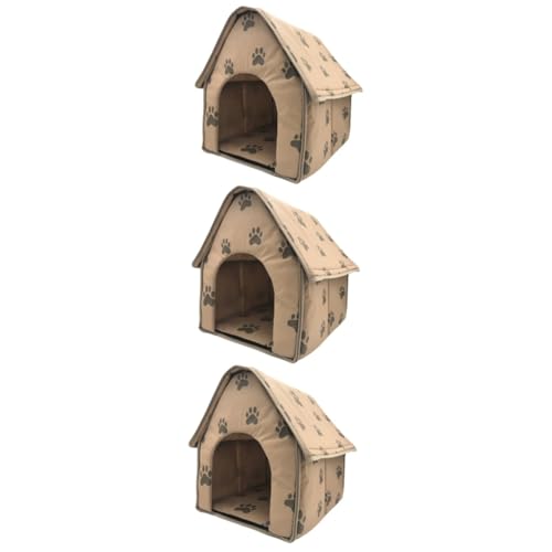 YARNOW 3St Haustier hundehütte haustierzelt pet Teepee Zelte Schlafbett für Welpen Faltbare Matratze hundehaus Bett Hundezelt Hündchen Haustierzubehör kleines Haustier Katzenloch Vlies von YARNOW